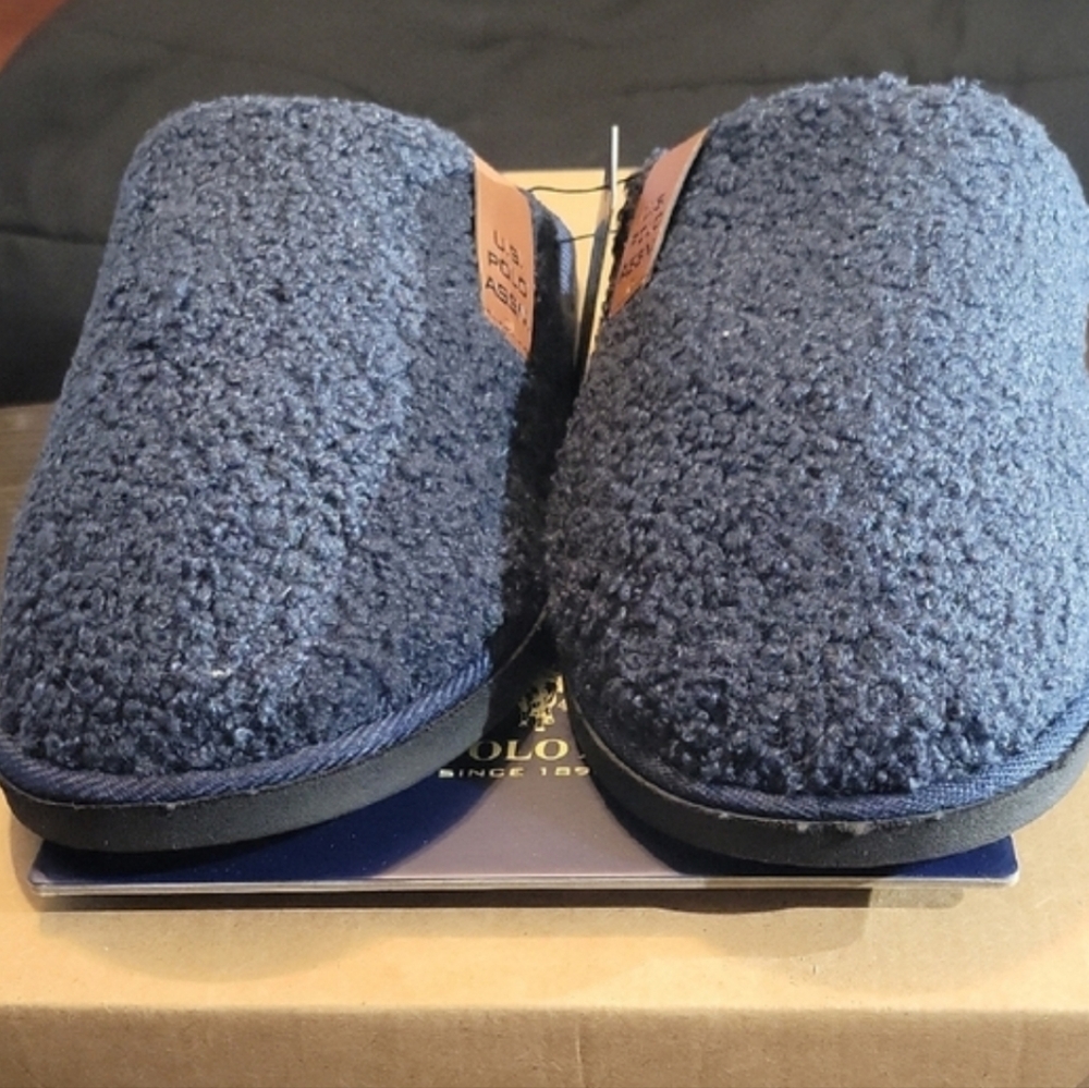 U.S. Polo Assn. Sherpa Slip-On Slippers "Navy Blue" M11/12/W12.5/13.5 NWT - Picture 4 of 6